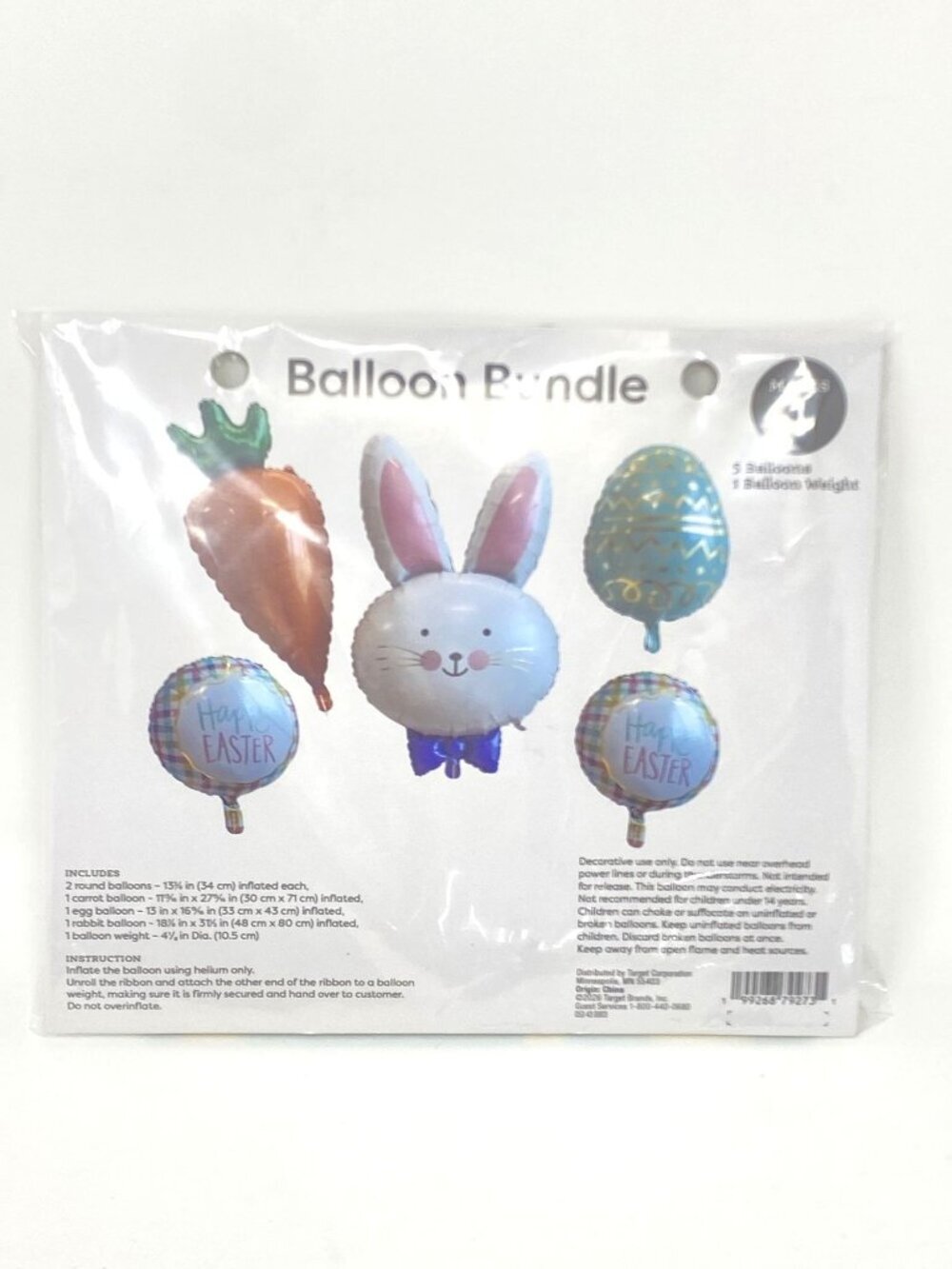 Target 5pc Easter Foil Balloon Set Spritz™ Decor Bunny Carrot Egg Festive